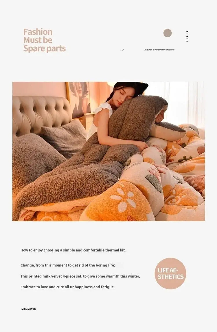 Household Milk Double-sided Velvet Lamb Wool Winter Blanket Warm Double-sided Velvet Core - Julia M LifeStyles