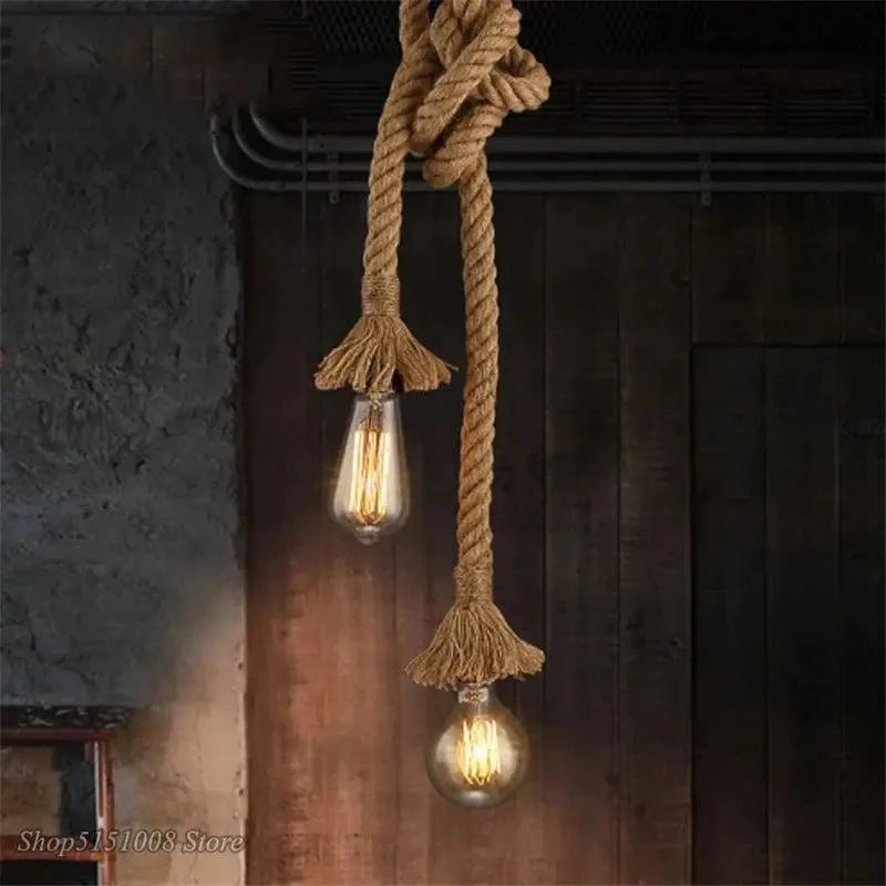 Loft Vintage Hemp Rope Pendant Lamp - Julia M LifeStyles
