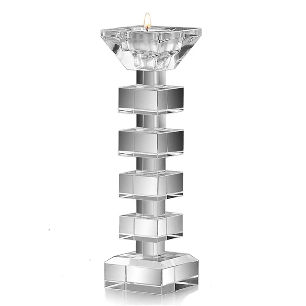 Elegant Crystal Glass Candle Holders for Romantic Weddings and Home Decor - Julia M LifeStyles