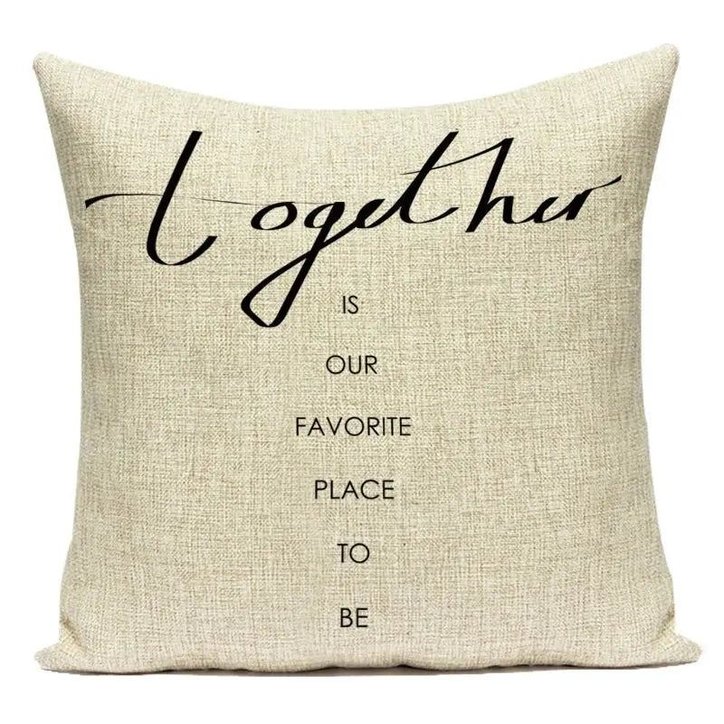 Motto Letters Printed Home Decor Cushion Covers Polyester Black White Pillow Cover Sofa Bed Car Decorative Pillow Case - Julia M LifeStyles