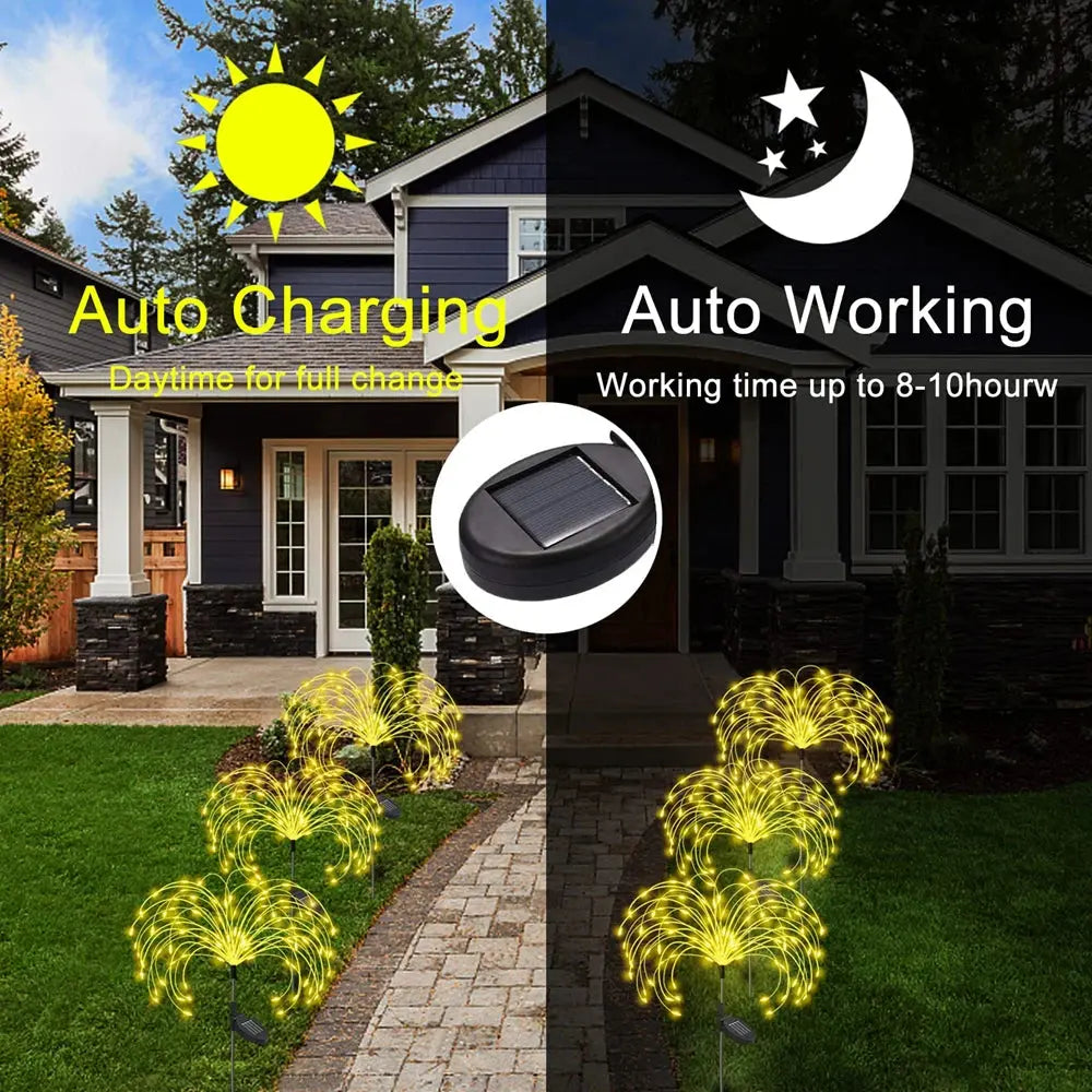 Solar Firework Fairy Lights: Illuminate Your Outdoor Space in Style Julia M Home & Kitchen