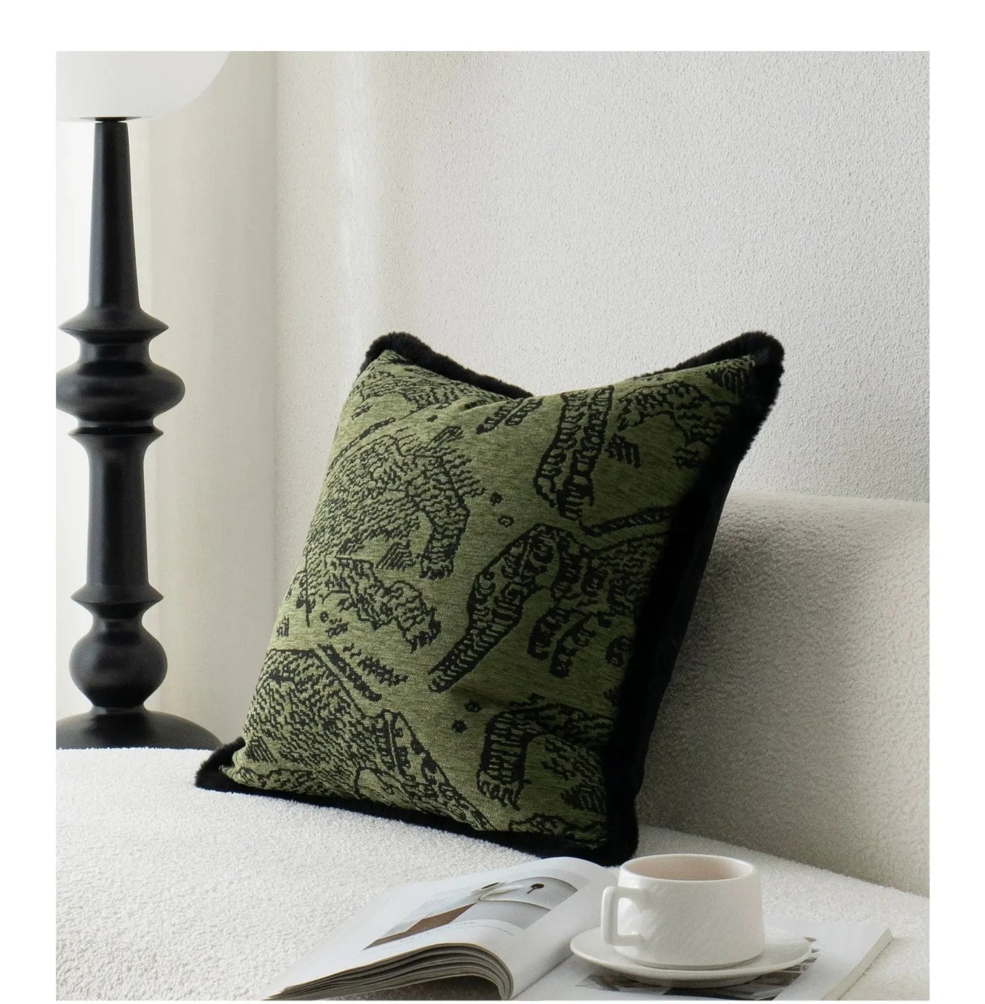 Retro Green Unique Tiger Pattern Living Room Accessible Luxury Sofa - Julia M LifeStyles