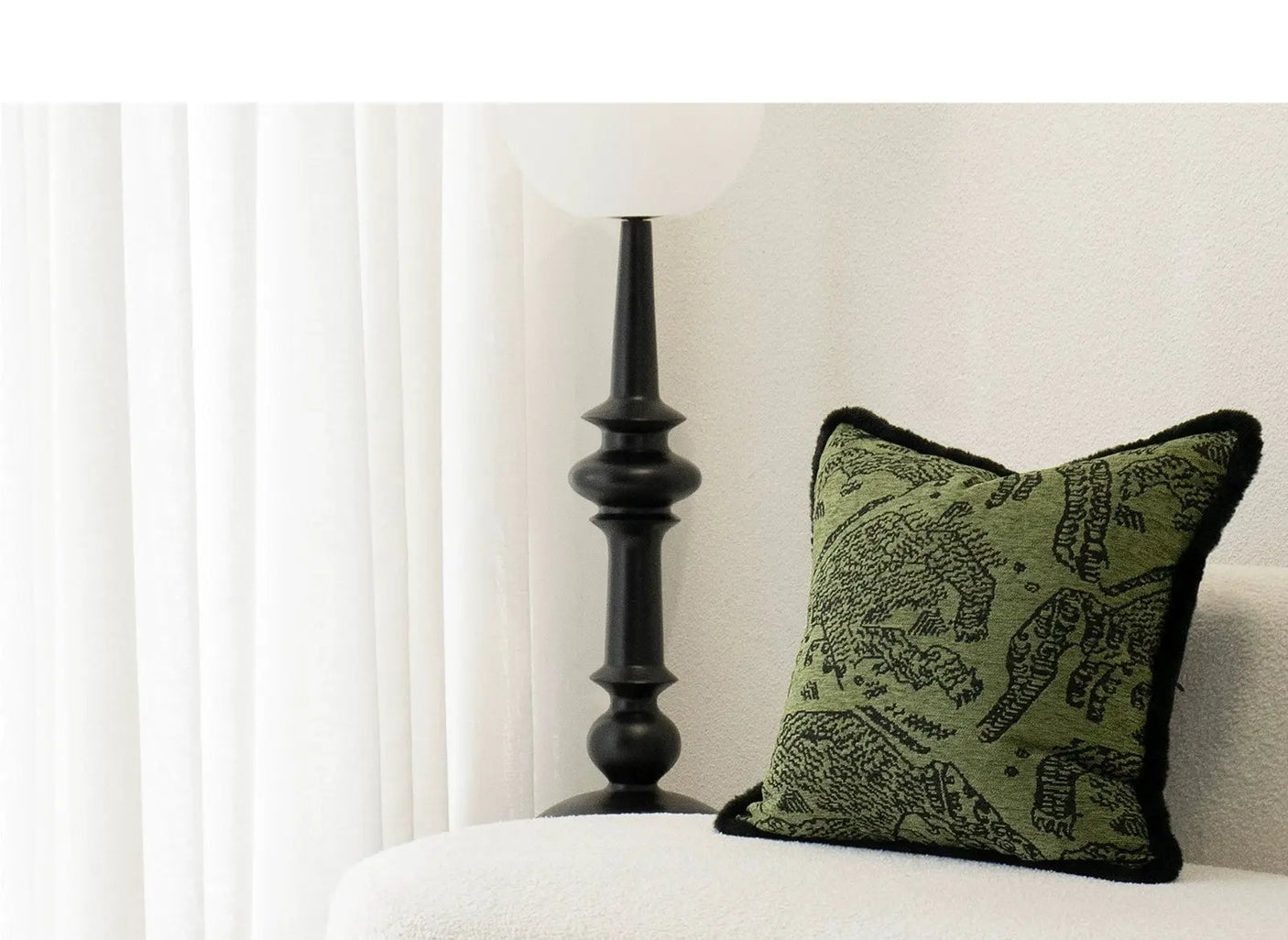 Retro Green Unique Tiger Pattern Living Room Accessible Luxury Sofa - Julia M LifeStyles