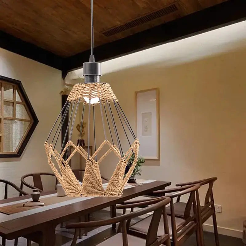 Rustic Rattan Pendant Lampshade for Cozy Lighting 🏡 - Julia M LifeStyles