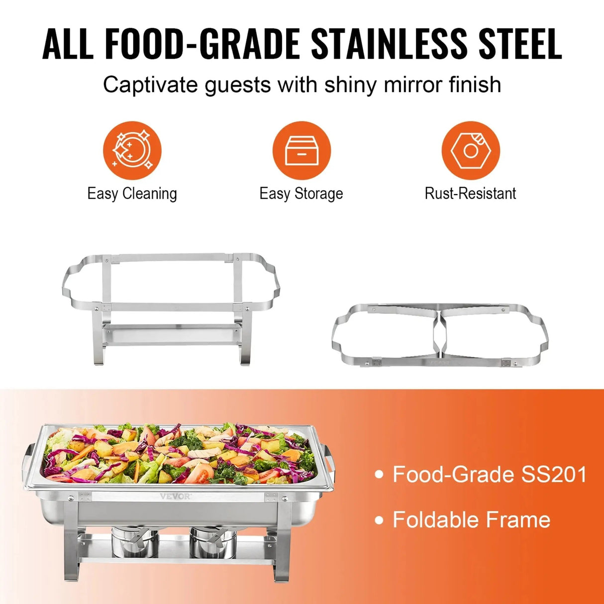 Stainless Steel Rectangle Chafing Dish Set - Julia M LifeStyles