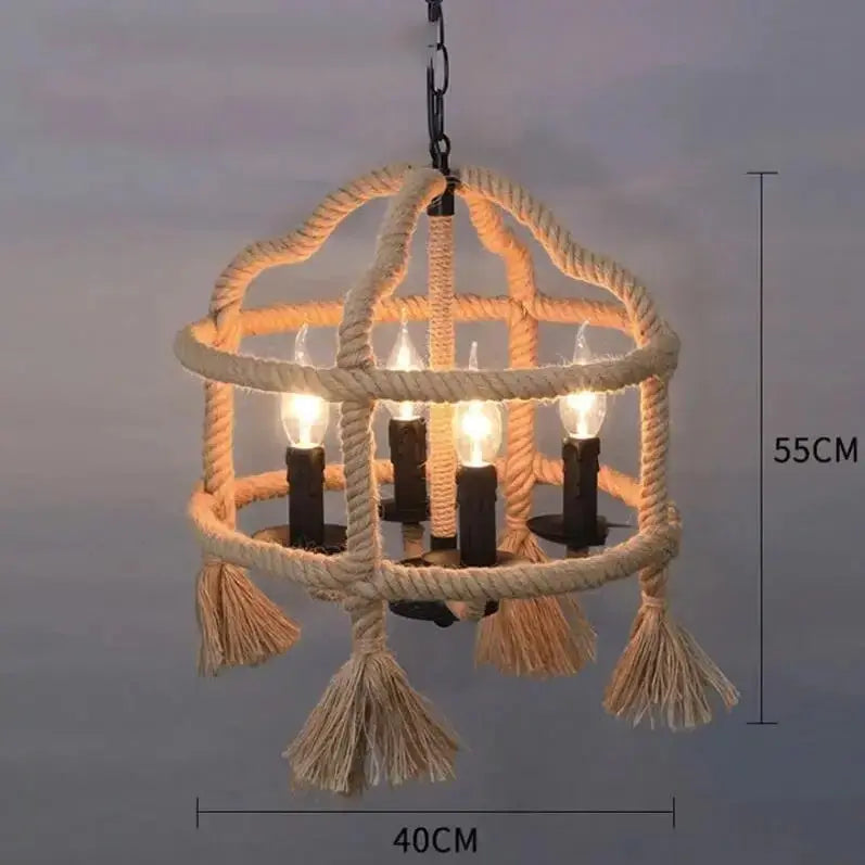 Retro Hemp Rope E27 Industrial Style LED Pendant Light - Julia M LifeStyles