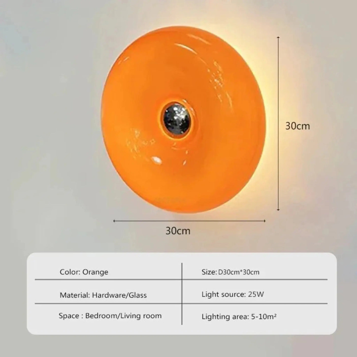 Julia M Lifestyles Retro Glass Wall Lamp đ - Modern Orange LED Fixture - Julia M LifeStyles