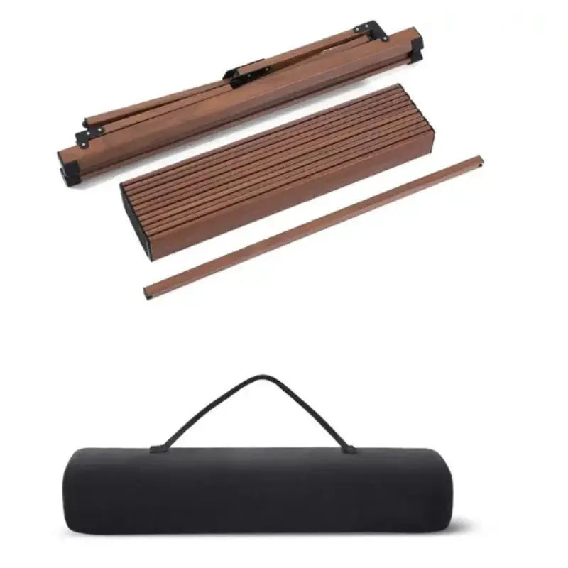 Dark Brown Mahogany Roll-Top Folding Camping Table - Julia M LifeStyles