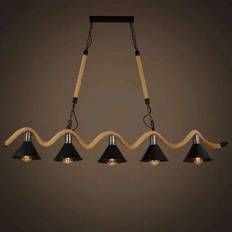 Industrial Rustic Pendant Light with Hanging Rope for Living and Dining Room - Julia M LifeStyles
