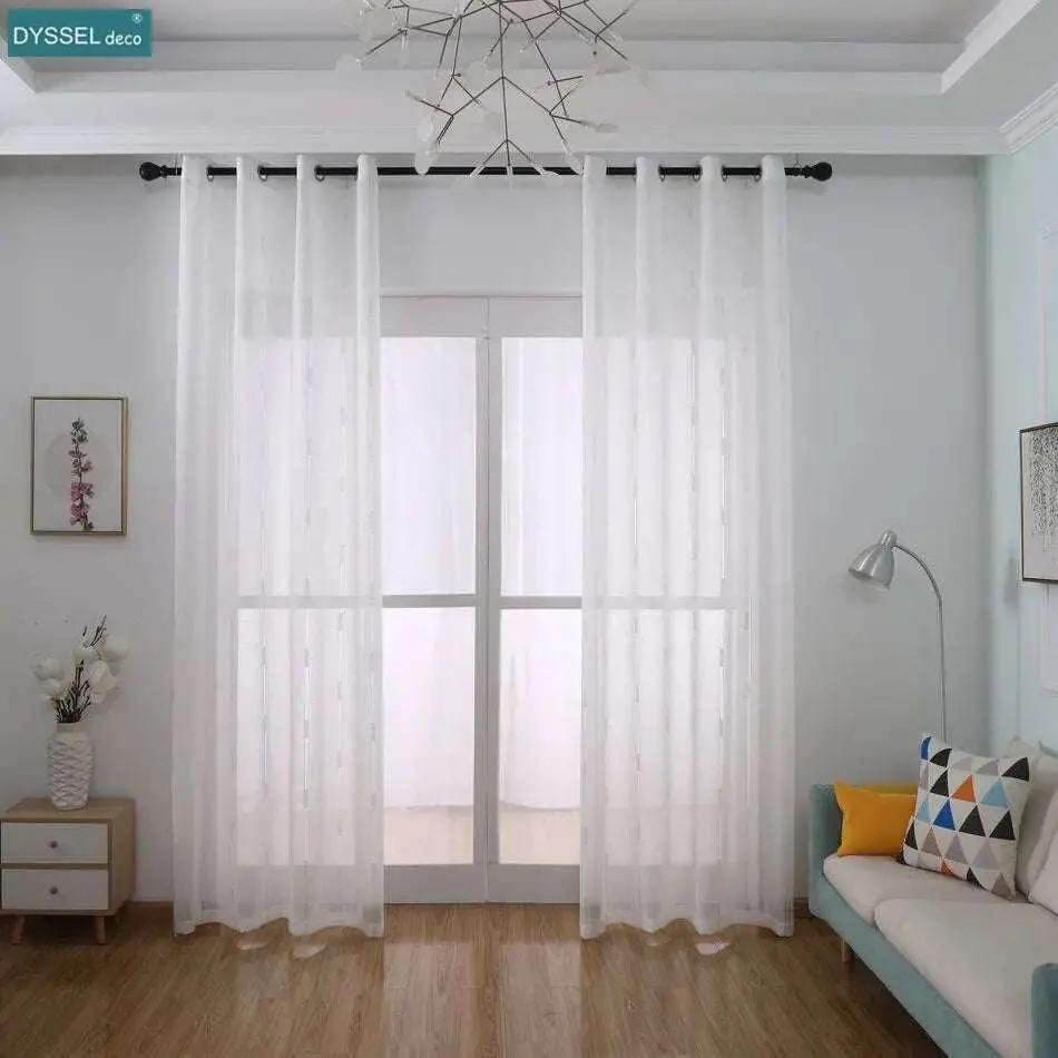 Striped Semi-Sheer European Window Curtain - Julia M LifeStyles