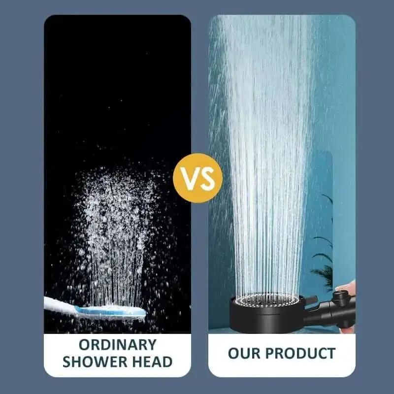 Shower Head Water Saving Black 5 Mode Adjustable High Pressure Shower - One-key Stop Water Massage - Julia M LifeStyles