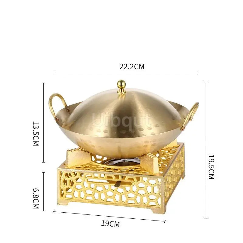 Single Person Eco-Friendly Copper Hotpot with Solid Alcohol Furnace - Julia M LifeStyles