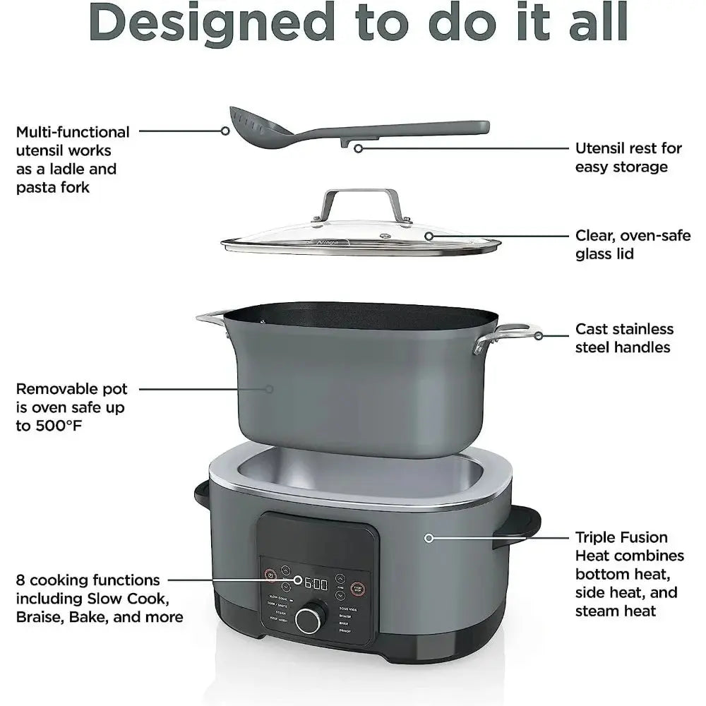 Versatile 8-in-1 Slow Cooker with Triple Fusion Heat Technology - Julia M LifeStyles