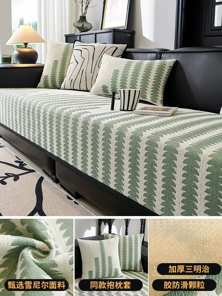 Scandinavian Chenille Non-Slip Sofa Cover Julia M Home & Kitchen