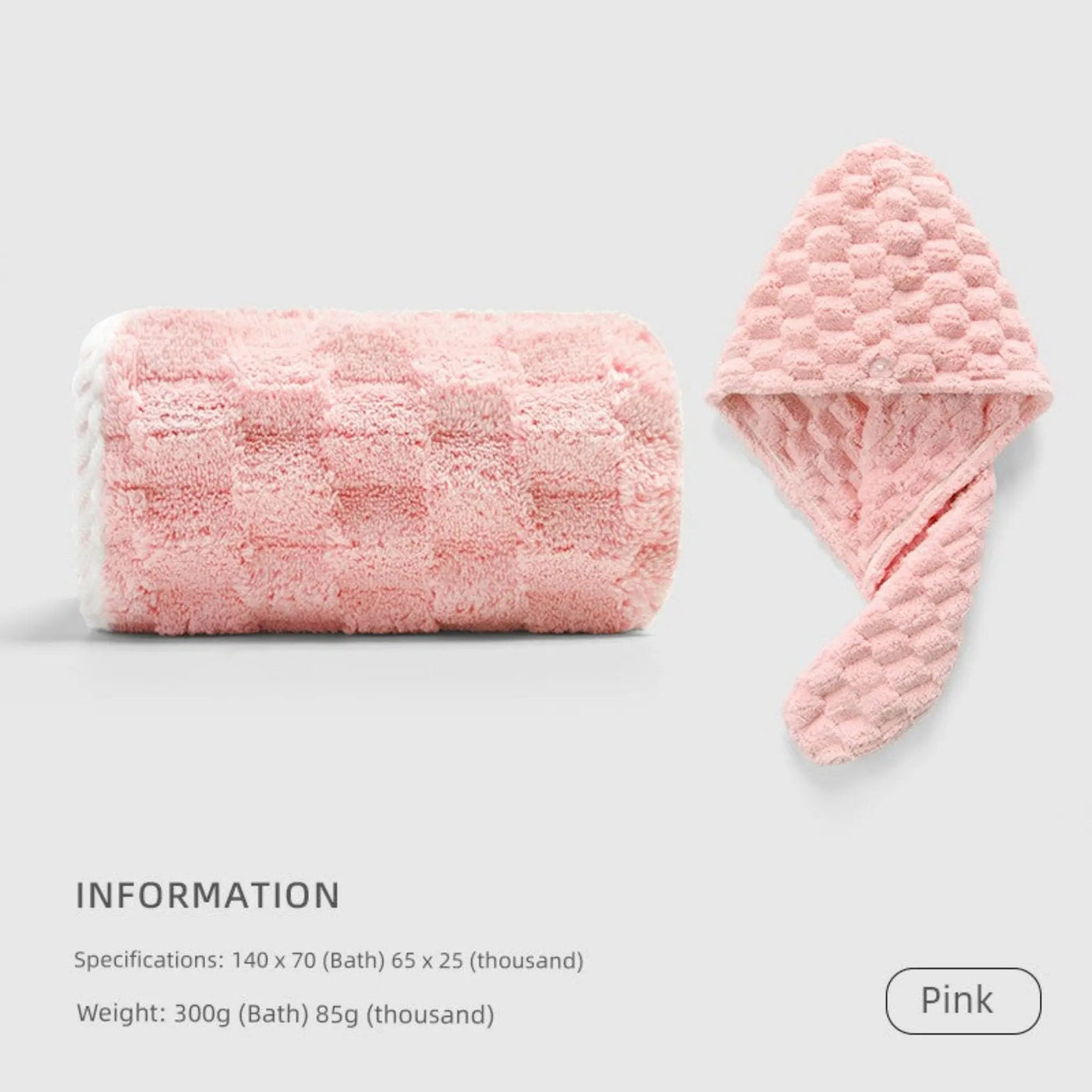 Cotton Towel Set with Hair-Drying Cap - Julia M LifeStyles
