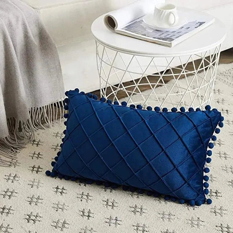 Retro Ear Pillow Living Room Sofa Solid Color Tassel Cushion Without Core Bed Big Pillow Waist Back Office Chair - Julia M LifeStyles