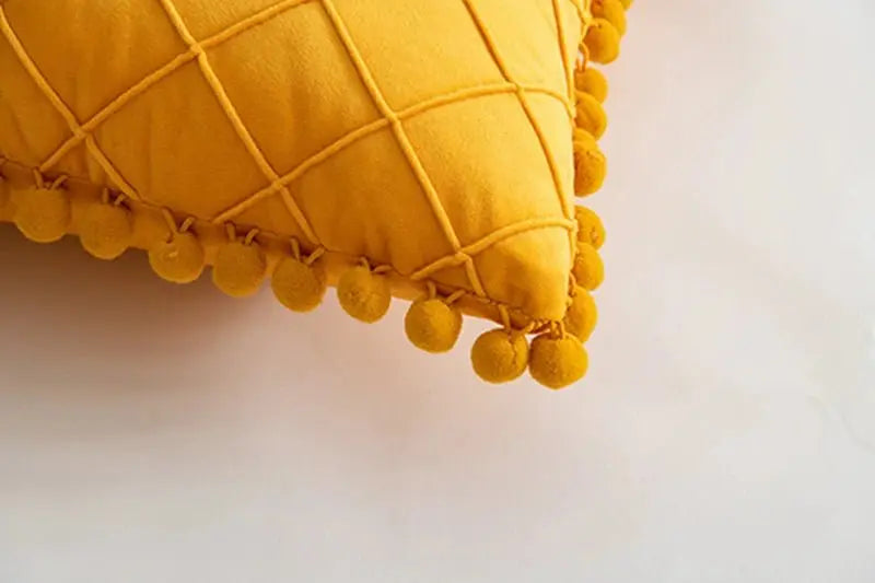 Retro Ear Pillow Living Room Sofa Solid Color Tassel Cushion Without Core Bed Big Pillow Waist Back Office Chair - Julia M LifeStyles