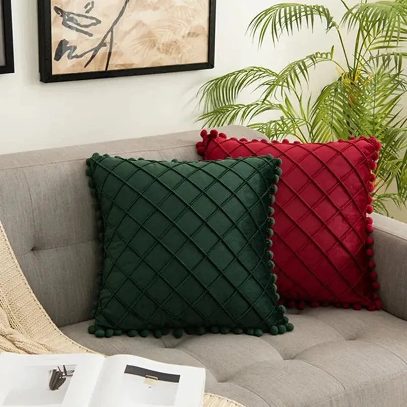Retro Ear Pillow Living Room Sofa Solid Color Tassel Cushion Without Core Bed Big Pillow Waist Back Office Chair - Julia M LifeStyles