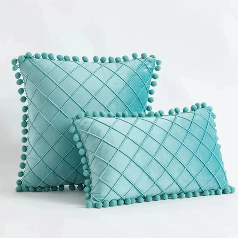 Retro Ear Pillow Living Room Sofa Solid Color Tassel Cushion Without Core Bed Big Pillow Waist Back Office Chair - Julia M LifeStyles