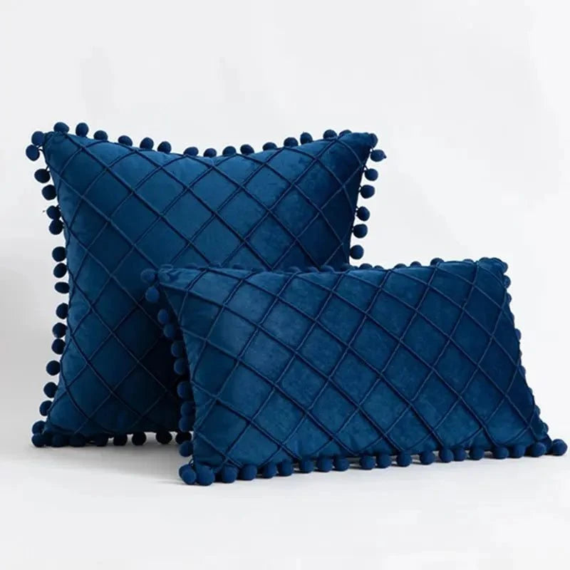 Retro Ear Pillow Living Room Sofa Solid Color Tassel Cushion Without Core Bed Big Pillow Waist Back Office Chair - Julia M LifeStyles