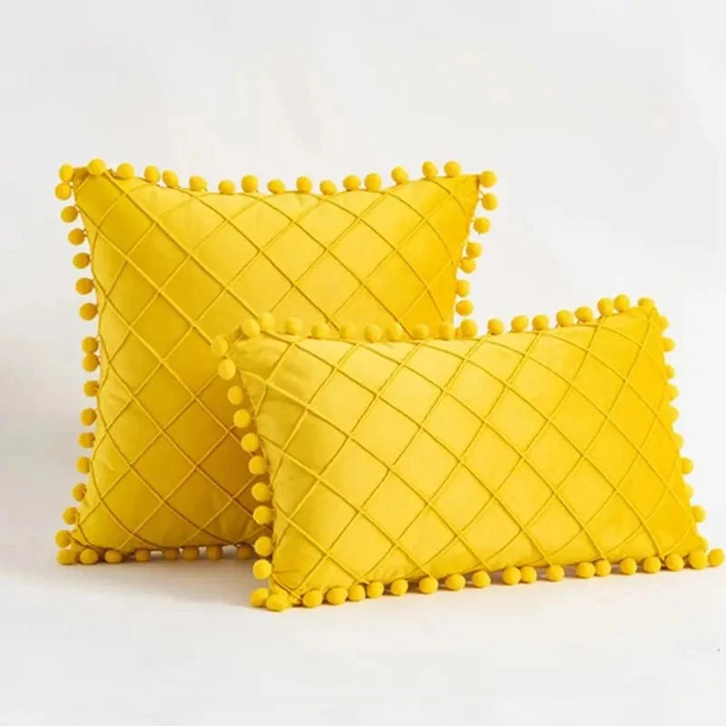 Retro Ear Pillow Living Room Sofa Solid Color Tassel Cushion Without Core Bed Big Pillow Waist Back Office Chair - Julia M LifeStyles