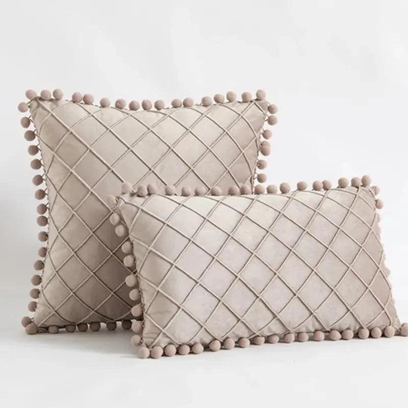 Retro Ear Pillow Living Room Sofa Solid Color Tassel Cushion Without Core Bed Big Pillow Waist Back Office Chair - Julia M LifeStyles