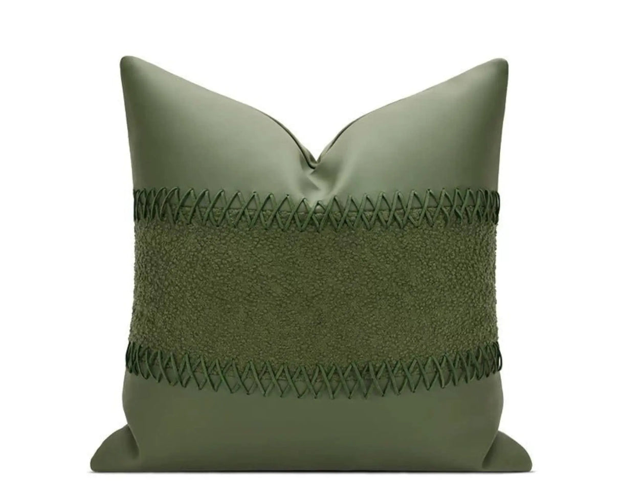 Modern Minimalist Ins Style Cream Style Pillow Classy Green Abstract Graphic Accessible Luxury Classy Hotel Sofa Cushion - Julia M LifeStyles