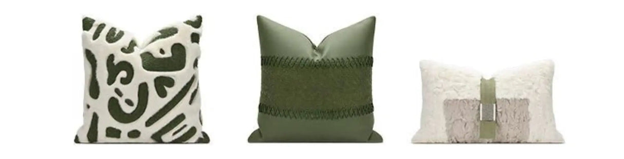 Modern Minimalist Ins Style Cream Style Pillow Classy Green Abstract Graphic Accessible Luxury Classy Hotel Sofa Cushion - Julia M LifeStyles