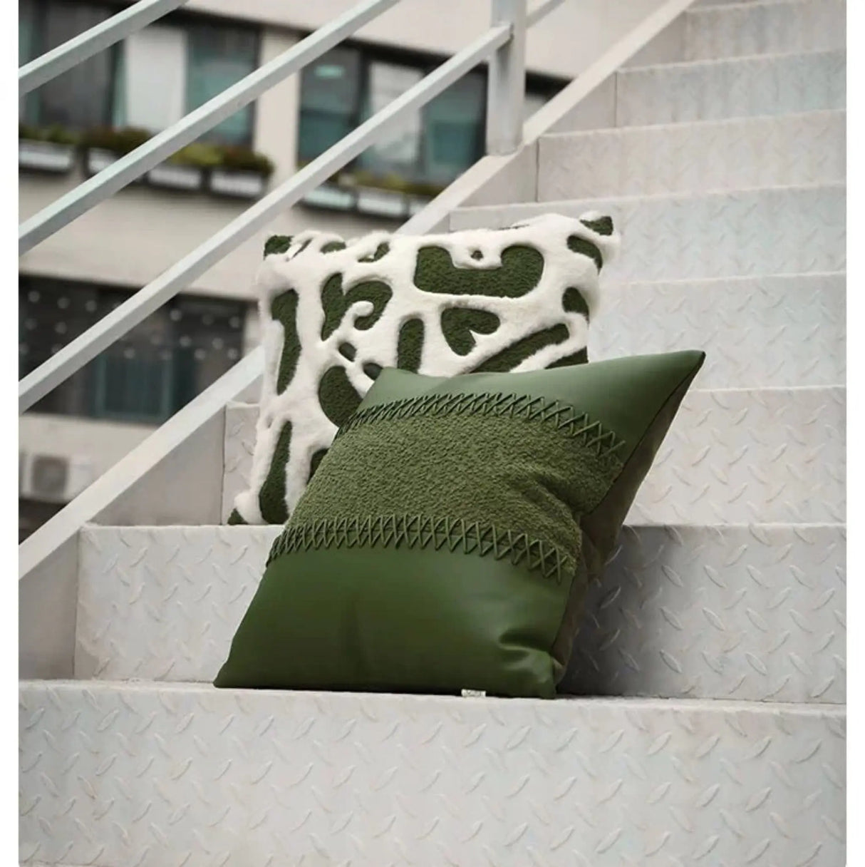 Modern Minimalist Ins Style Cream Style Pillow Classy Green Abstract Graphic Accessible Luxury Classy Hotel Sofa Cushion - Julia M LifeStyles