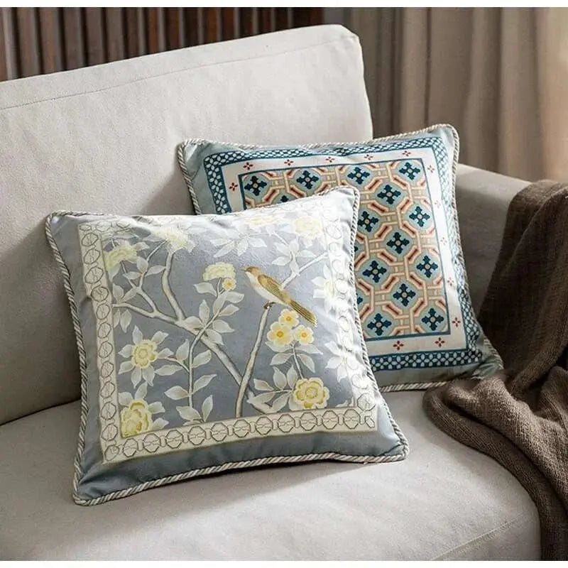 Floral Camellia Velvet Cushion Cover - Julia M LifeStyles