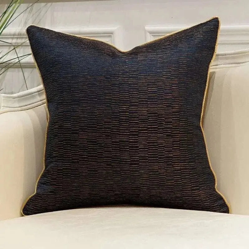 Blue Gold Jacquard Cushion Cover - Julia M LifeStyles