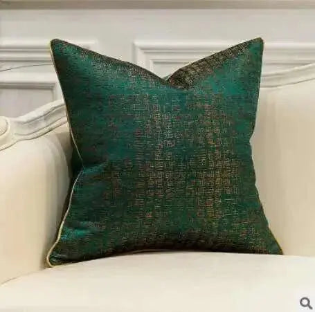 Blue Gold Jacquard Cushion Cover - Julia M LifeStyles