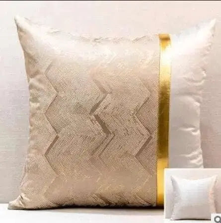 Blue Gold Jacquard Cushion Cover - Julia M LifeStyles