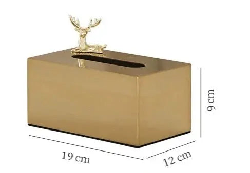 Luxurious Golden Alloy Tissue Box for Modern Living Spaces - Julia M LifeStyles
