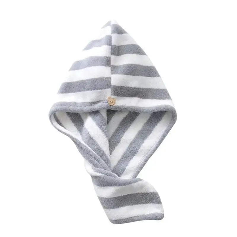 Ladies' Stripe Quick-Dry Hair Towel & Bath Cap - Julia M LifeStyles