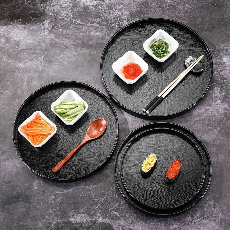 Japanese Black Solid Wood Dessert Plate 🖤 - Julia M LifeStyles
