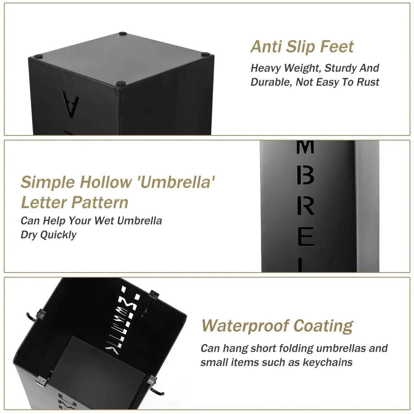 Modern Metal Freestanding Umbrella Stand - Square Mesh Design - Julia M LifeStyles