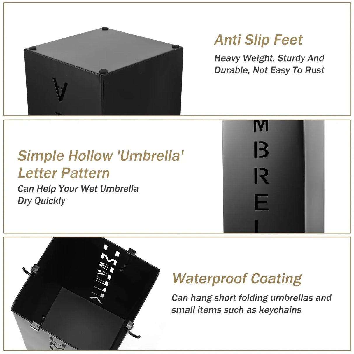 Modern Metal Freestanding Umbrella Stand - Square Mesh Design - Julia M LifeStyles