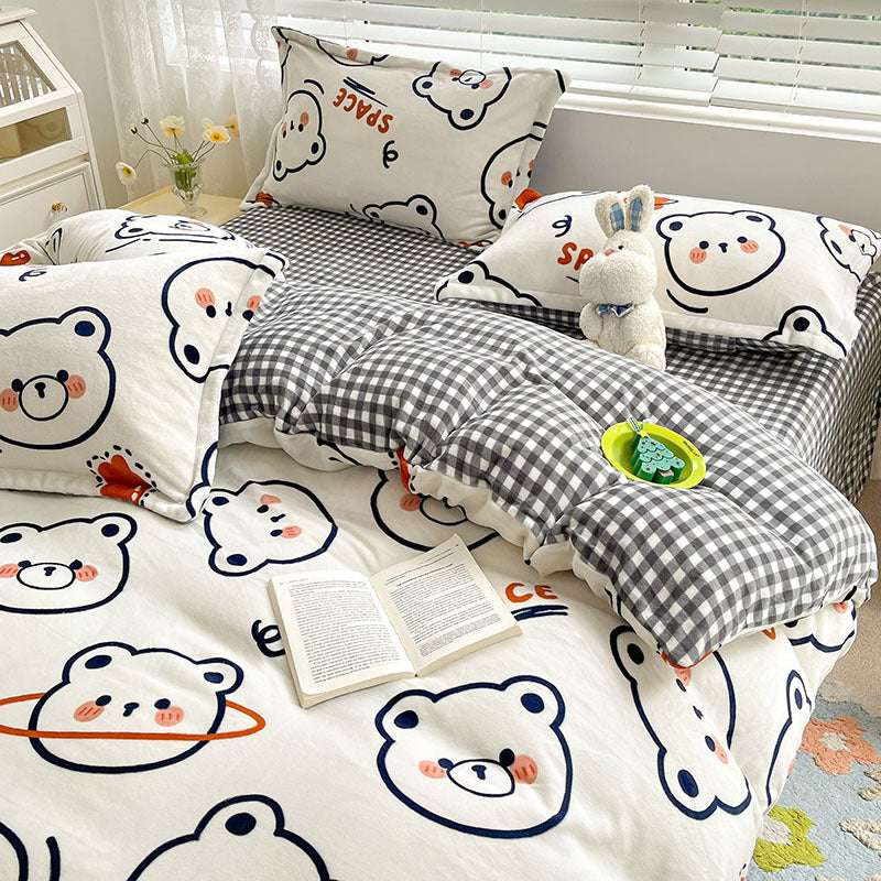 Thickened Winter Milk Velvet Bedding Set - Julia M LifeStyles