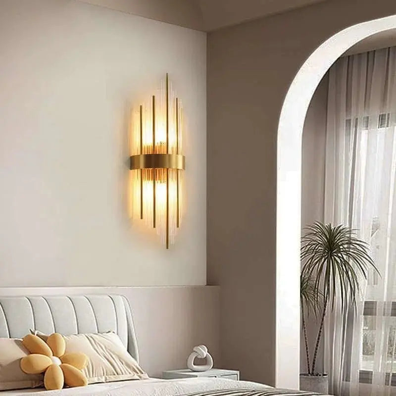 Gold/Black Modern Crystal Wall Lamp - Julia M LifeStyles