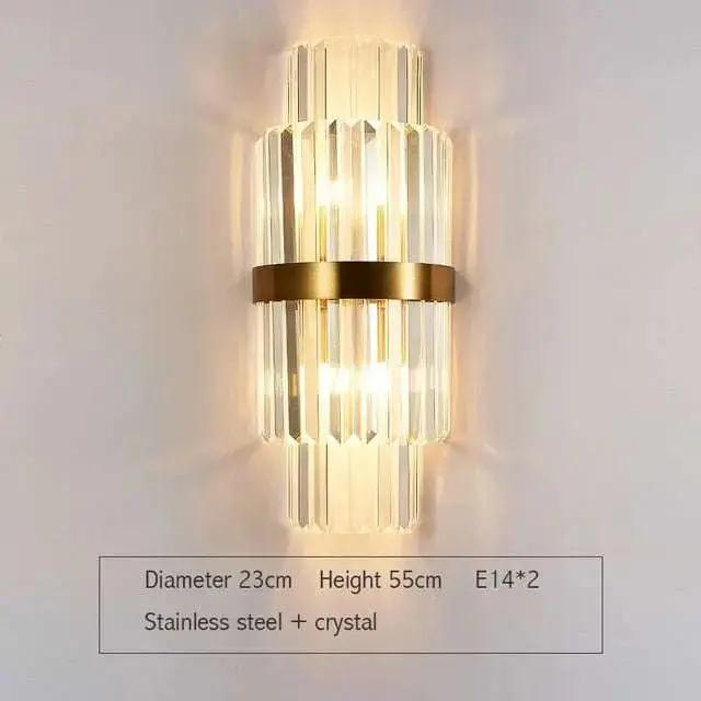 Modern Light Luxury Crystal Gold Wall Lamps - Julia M LifeStyles
