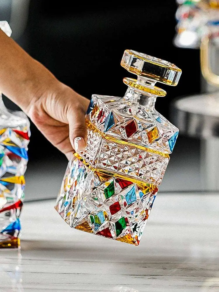Hand-Painted European Luxury Wine Bottle & Glass Set - Julia M LifeStyles