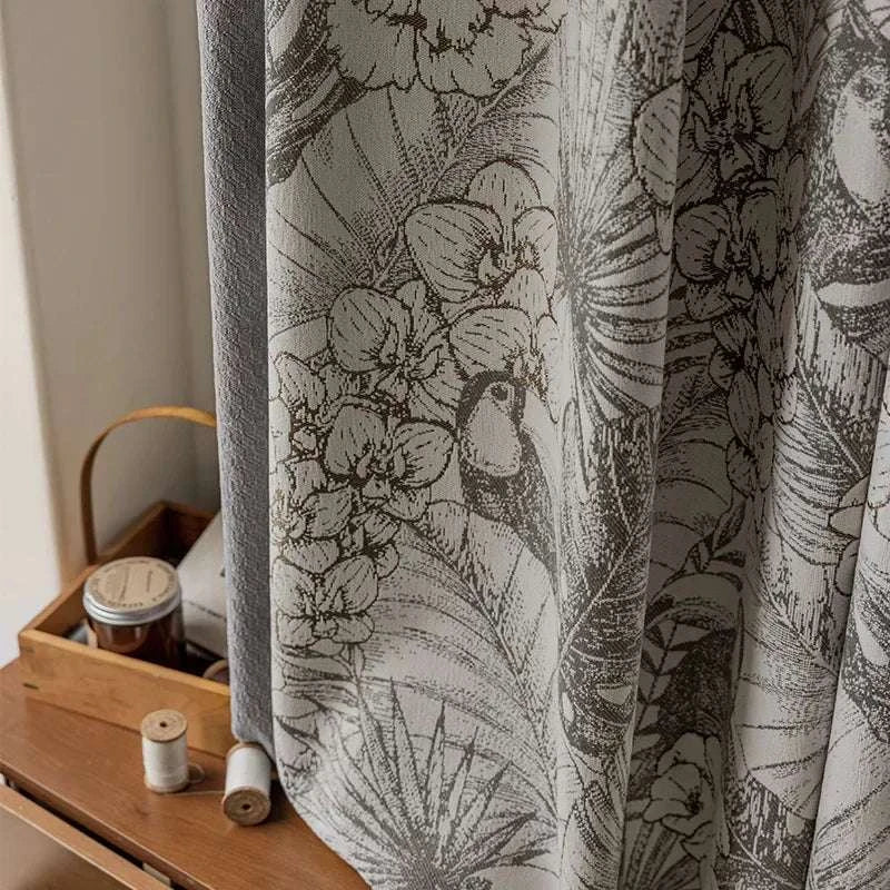 Retro Light Luxury Chenille Jacquard Blackout Curtains - Julia M LifeStyles