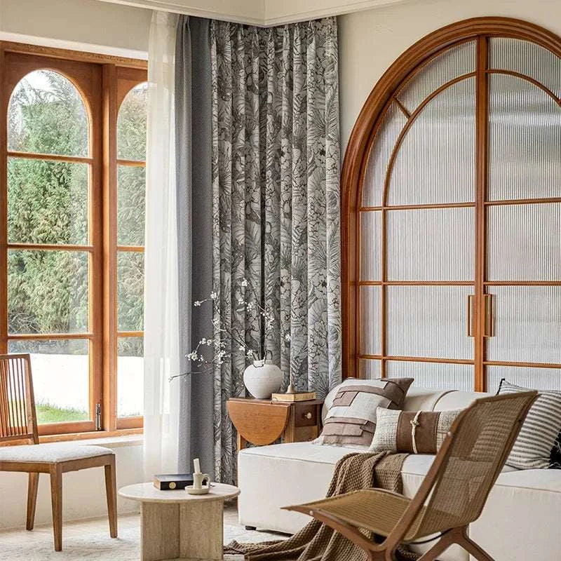 Retro Light Luxury Chenille Jacquard Blackout Curtains - Julia M LifeStyles