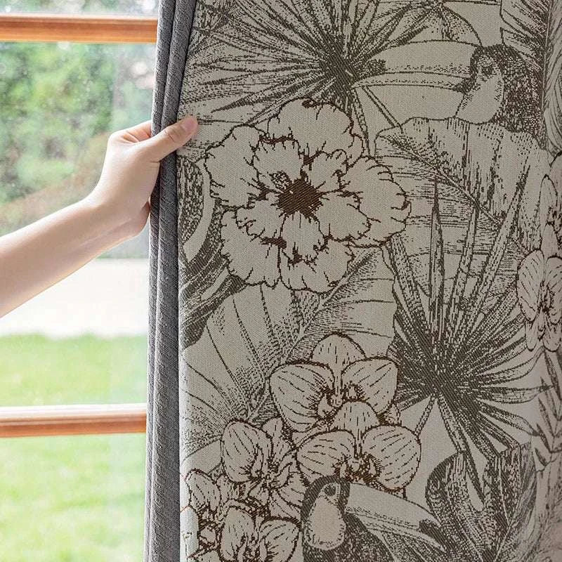 Retro Light Luxury Chenille Jacquard Blackout Curtains - Julia M LifeStyles