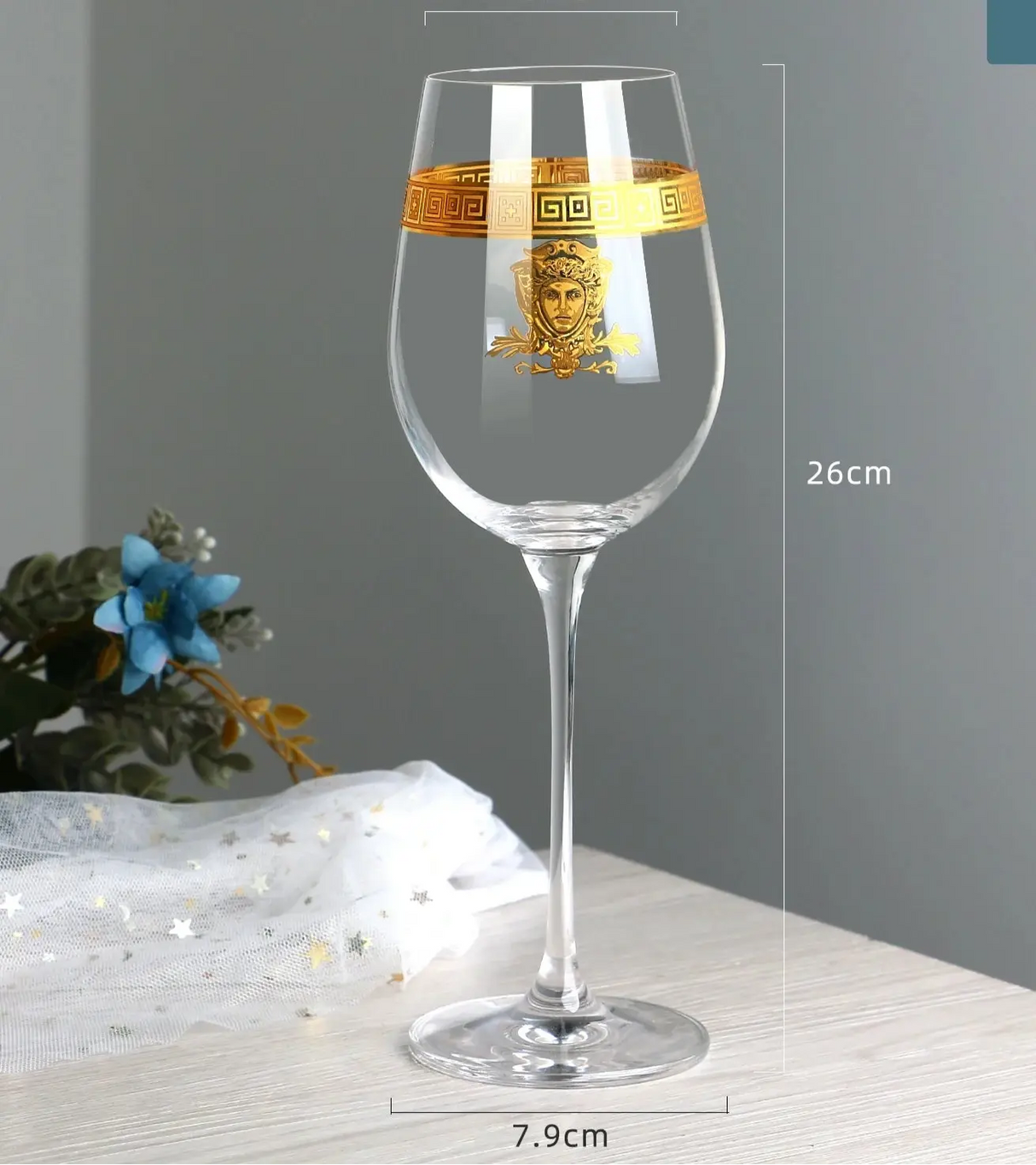 Nordic Gold Edge Elegant Crystal Goblet - Julia M LifeStyles