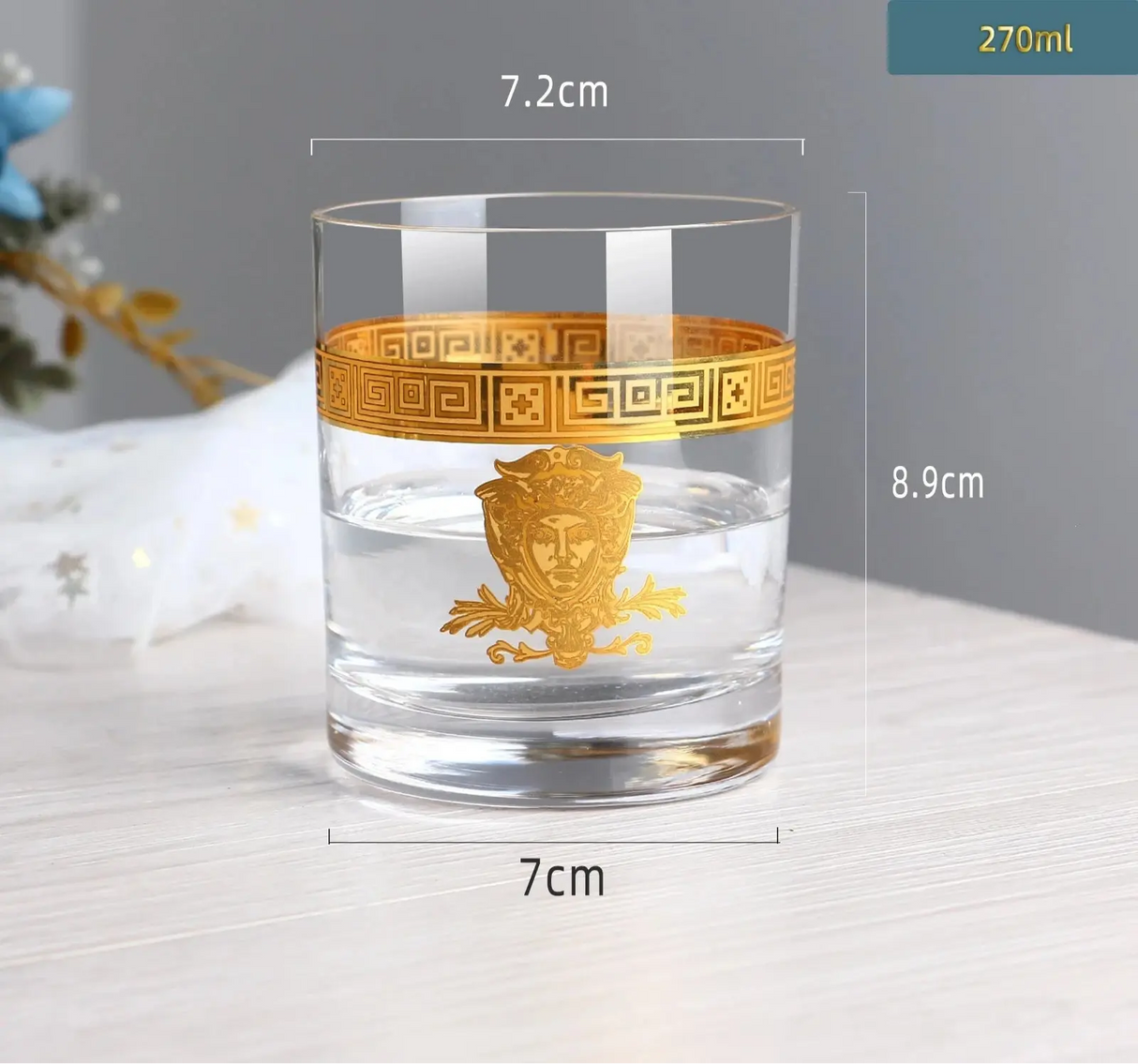 Nordic Gold Edge Elegant Crystal Goblet - Julia M LifeStyles