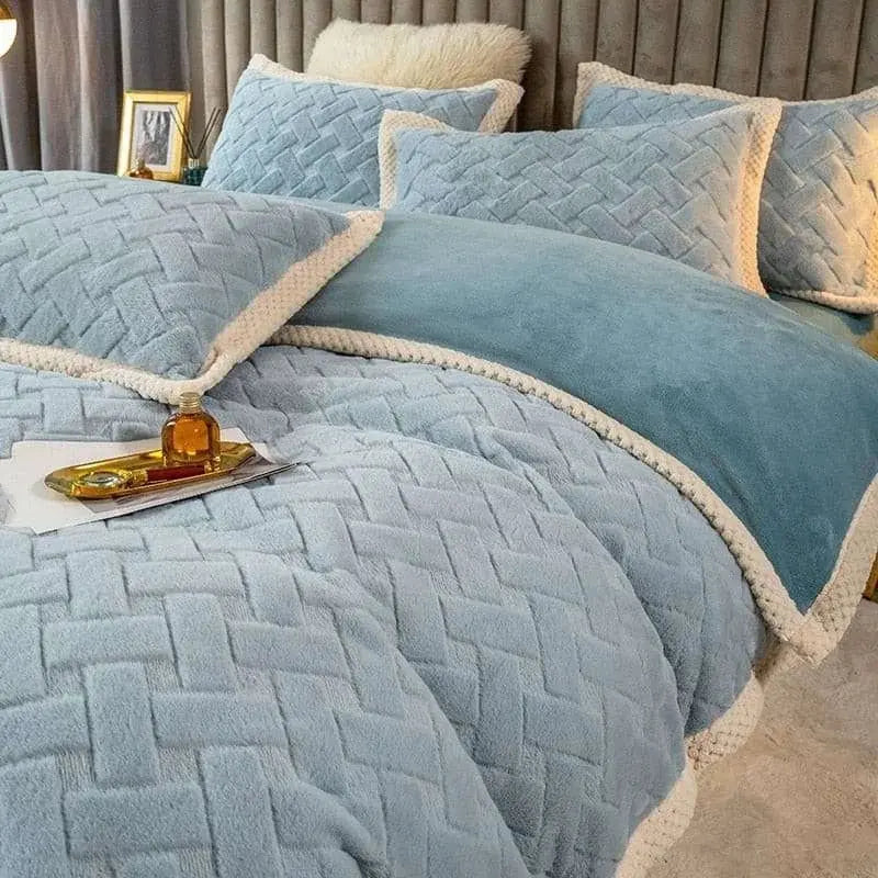 Luxury Fluffy Soft Velvet Duvet Cover Bed Set - Julia M LifeStyles