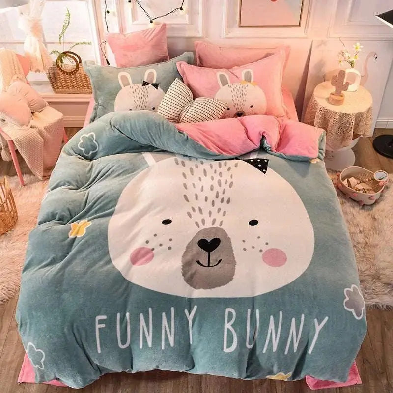 Double-Sided Flannel Fleece Bedding Set - Julia M LifeStyles
