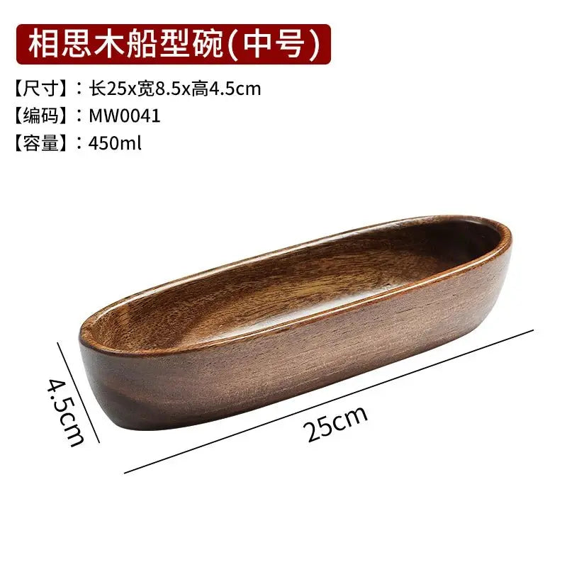CZSAE Wooden Boat-shaped Fruit & Nut Bowl 🌳 - Julia M LifeStyles
